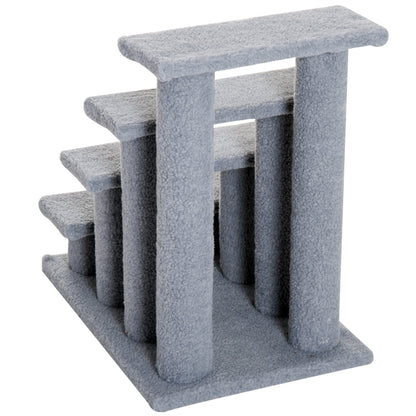 PawHut Dog Steps for Bed 4 Step Pet Stairs for Sofa Dog Cat Climb Ladder 63x43x60 cm Grey 