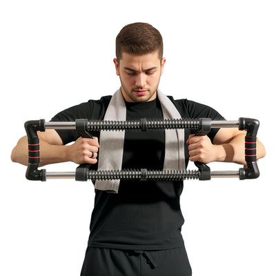 SPORTNOW Chest Expander, with 10-50kg Adjustable Resistance, for Home Gym, Office, Travel Workout 