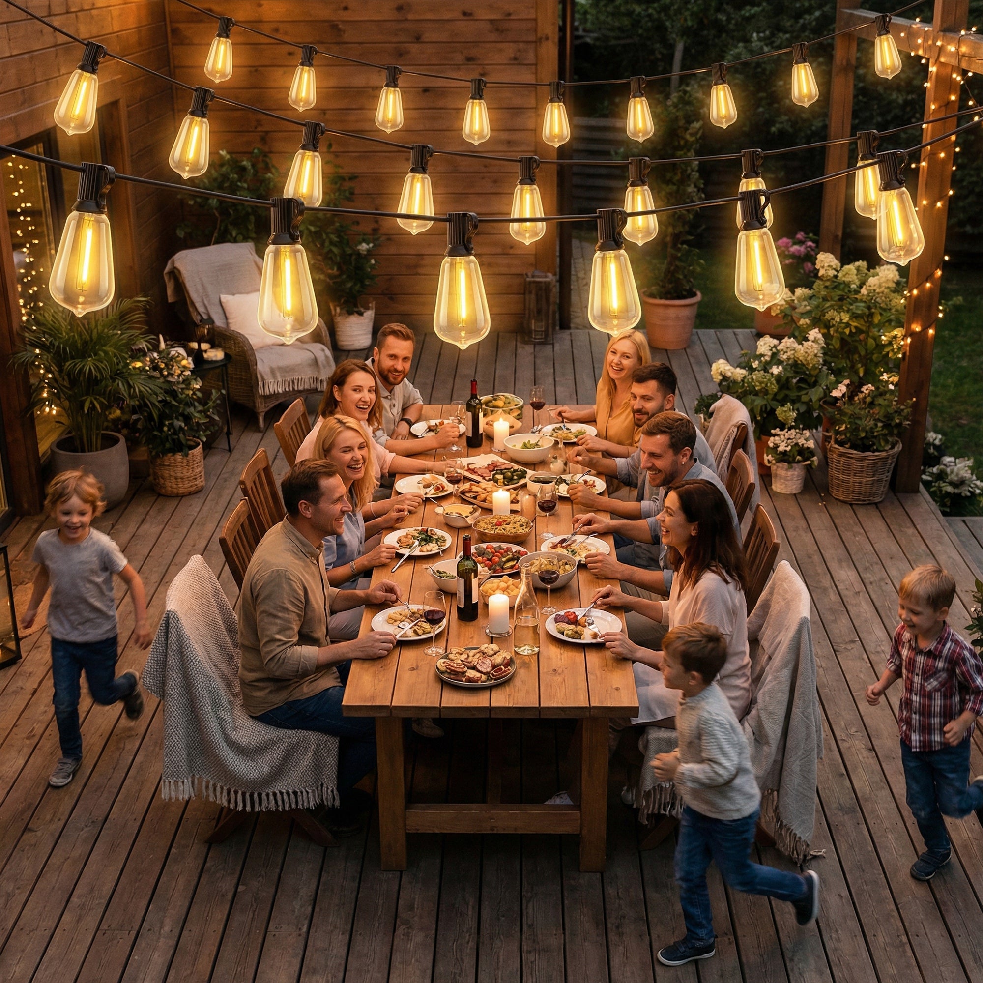 HOMCOM Curtain Lights Connectable Fairy Curtain Lights Plug-in IP44 Waterproof/18 m/Warm White 
