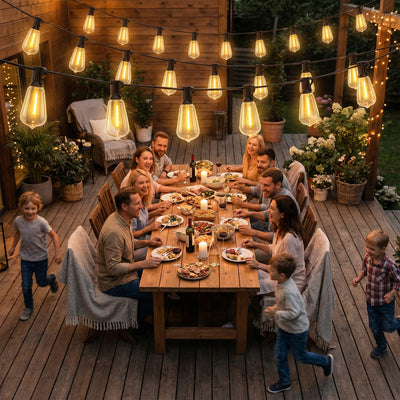 HOMCOM Curtain Lights Connectable Fairy Curtain Lights Plug-in IP44 Waterproof/18 m/Warm White 