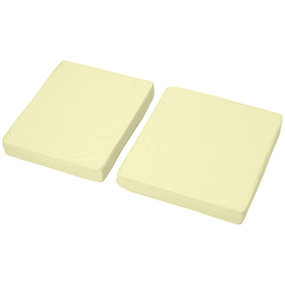Outsunny Set of 2 Garden Seat and Back Cushion Set, Replacement Cushions for Outdoor Furniture with Seat Cushion and Back Cushion, Cream White 