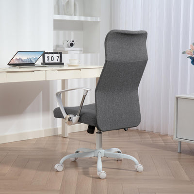 HOMCOM Fabric High Back Office Chair - Grey 