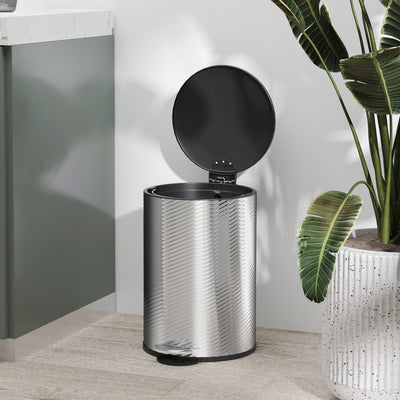 HOMCOM 20L Stainless Steel Compact Home Bin 