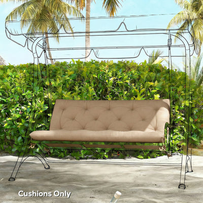 Outsunny Garden Bench Cushion, 2 Seater Swing Chair Cushion, Seat Pad with Ties for Indoor and Outdoor Use, 110 x 120 cm 