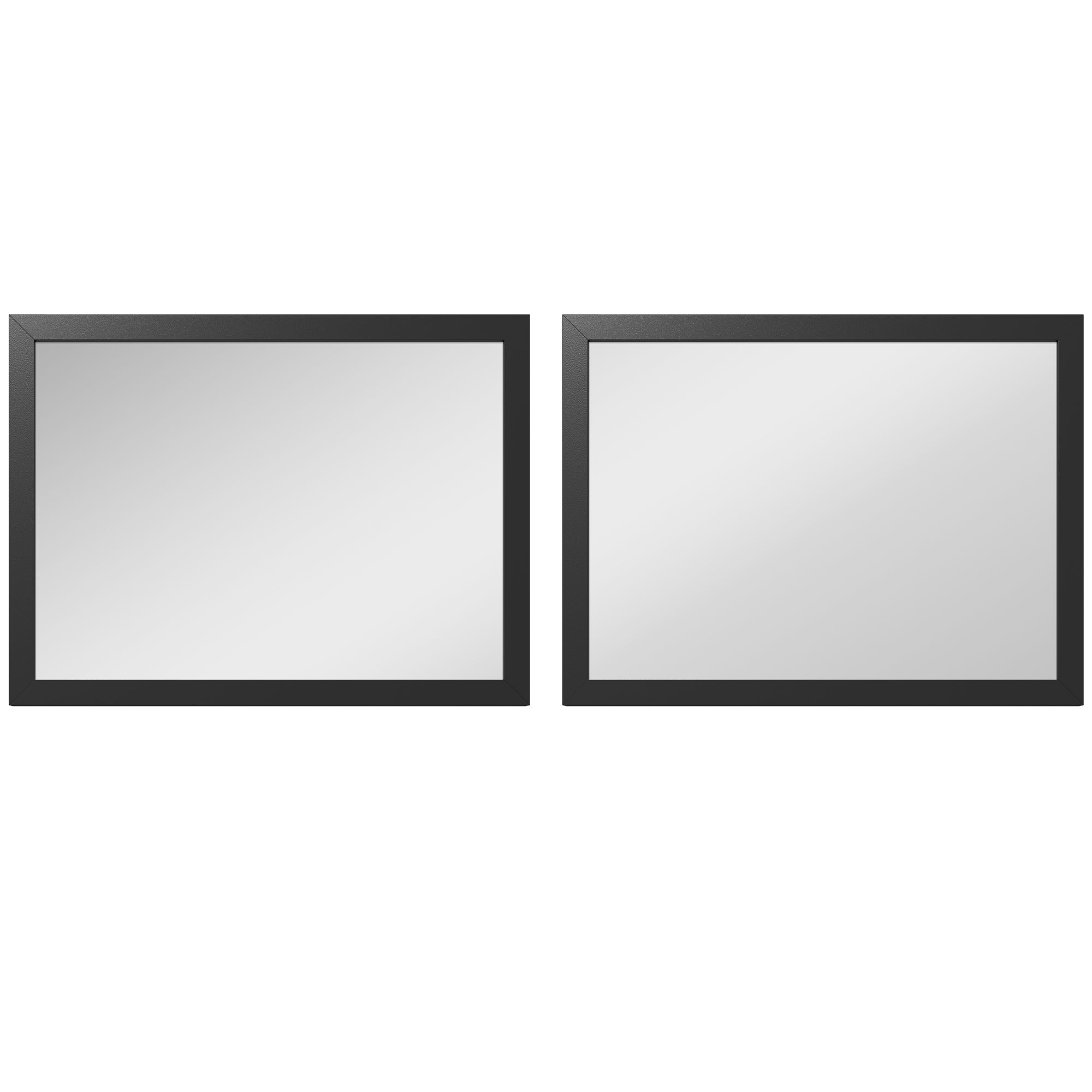 HOMCOM Wall Bathroom Mirror, 30 x 40 cm Wall-Mounted Mirror for Living Room, Bedroom, Hallway, Set of 2, Black 