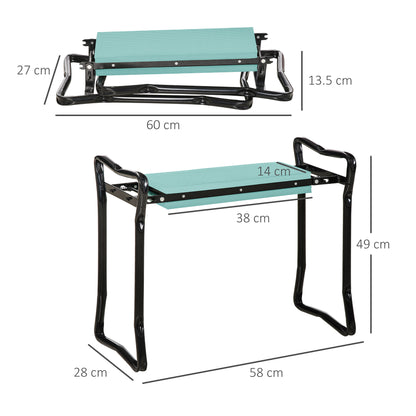 Outsunny 2 In 1 Garden Kneeler Seat Kneeling Pad Support Bench Foldable Knee Protector, Green 