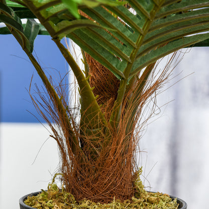 Outsunny 60cm/2FT Artificial Palm Tree Decorative Plant 8 Leaves with Nursery Pot, Fake Tropical Tree for Indoor Outdoor Décor 