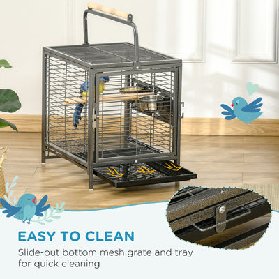 PawHut Parrot Cage, Travel Carry Pet Bird Cage, with Metal Handle 
