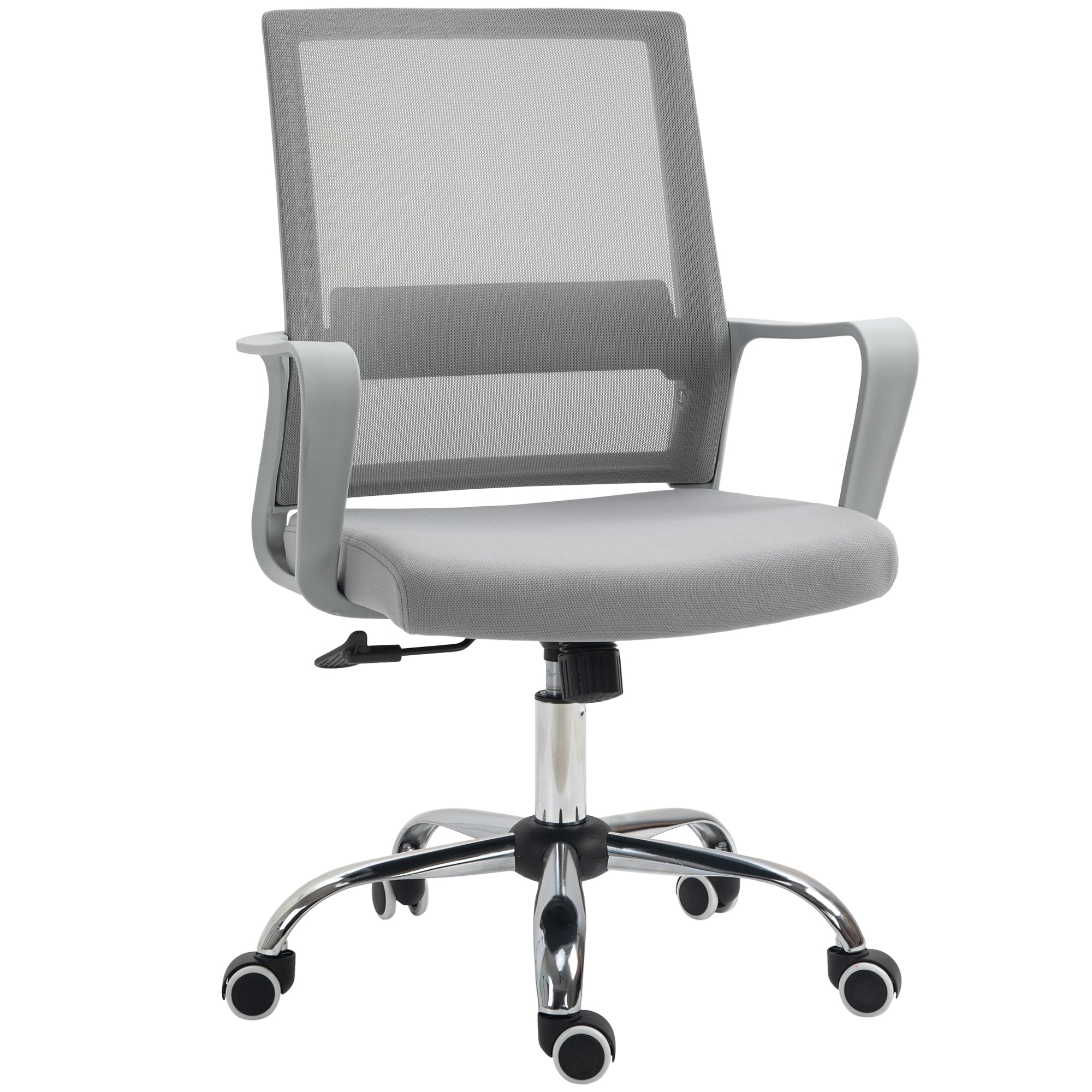 Vinsetto Ergonomic Desk Chair Mesh Office Chair with Adjustable Height Armrest and 360\'c2\'b0 Swivel Castor Wheels Grey
