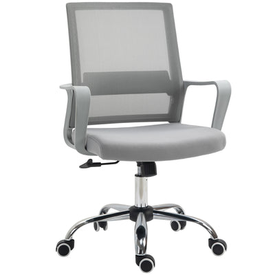 Vinsetto Ergonomic Desk Chair Mesh Office Chair with Adjustable Height Armrest and 360\'c2\'b0 Swivel Castor Wheels Grey 