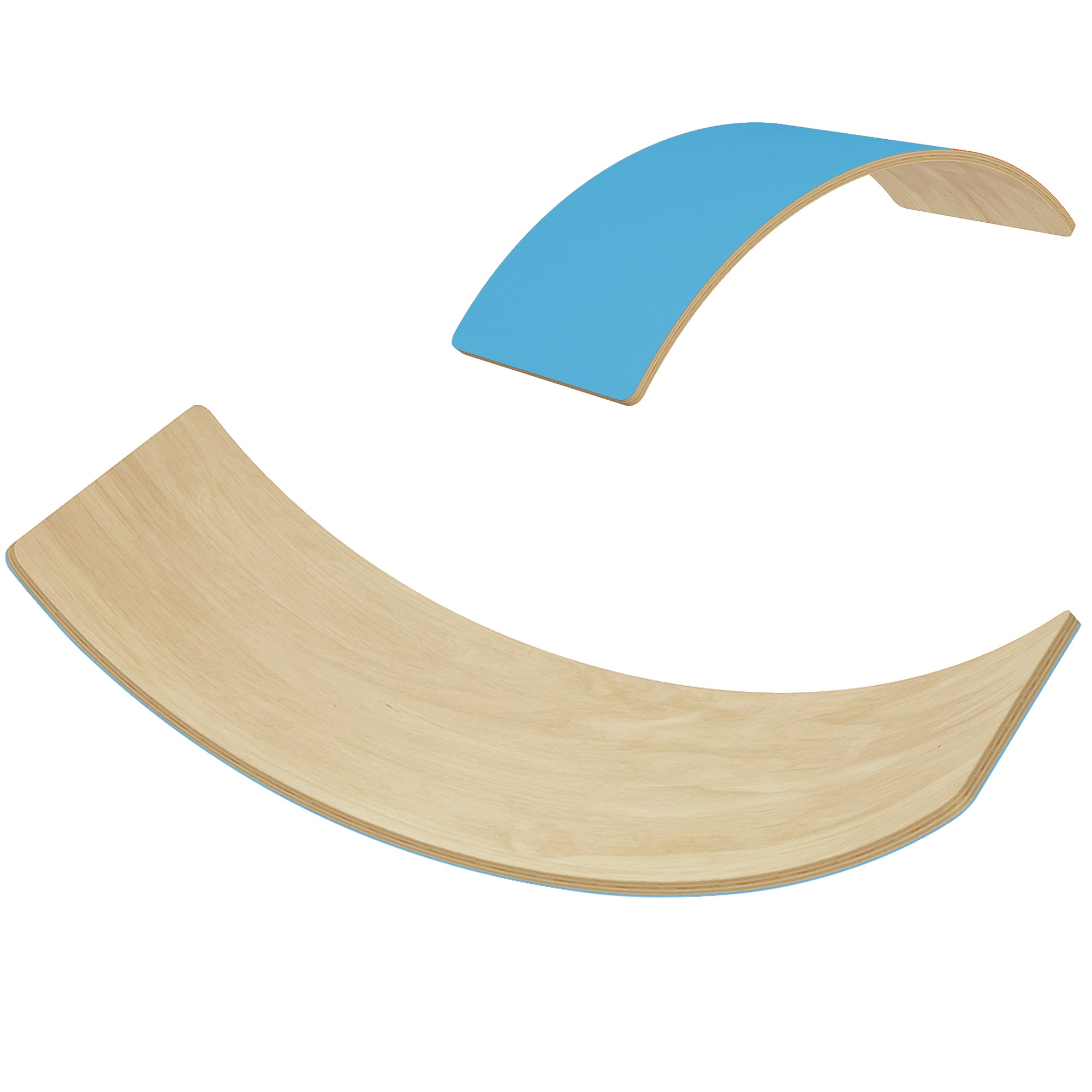 AIYAPLAY Wooden Balance Board for Kids, Wobble Board with Silent Felt for Sensory Play, Blue 