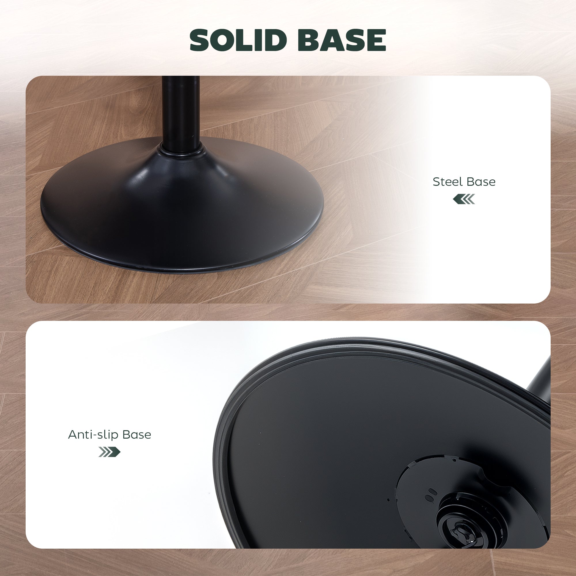 HOMCOM Set of Two Faux Leather Bar Stools - Dark Green 