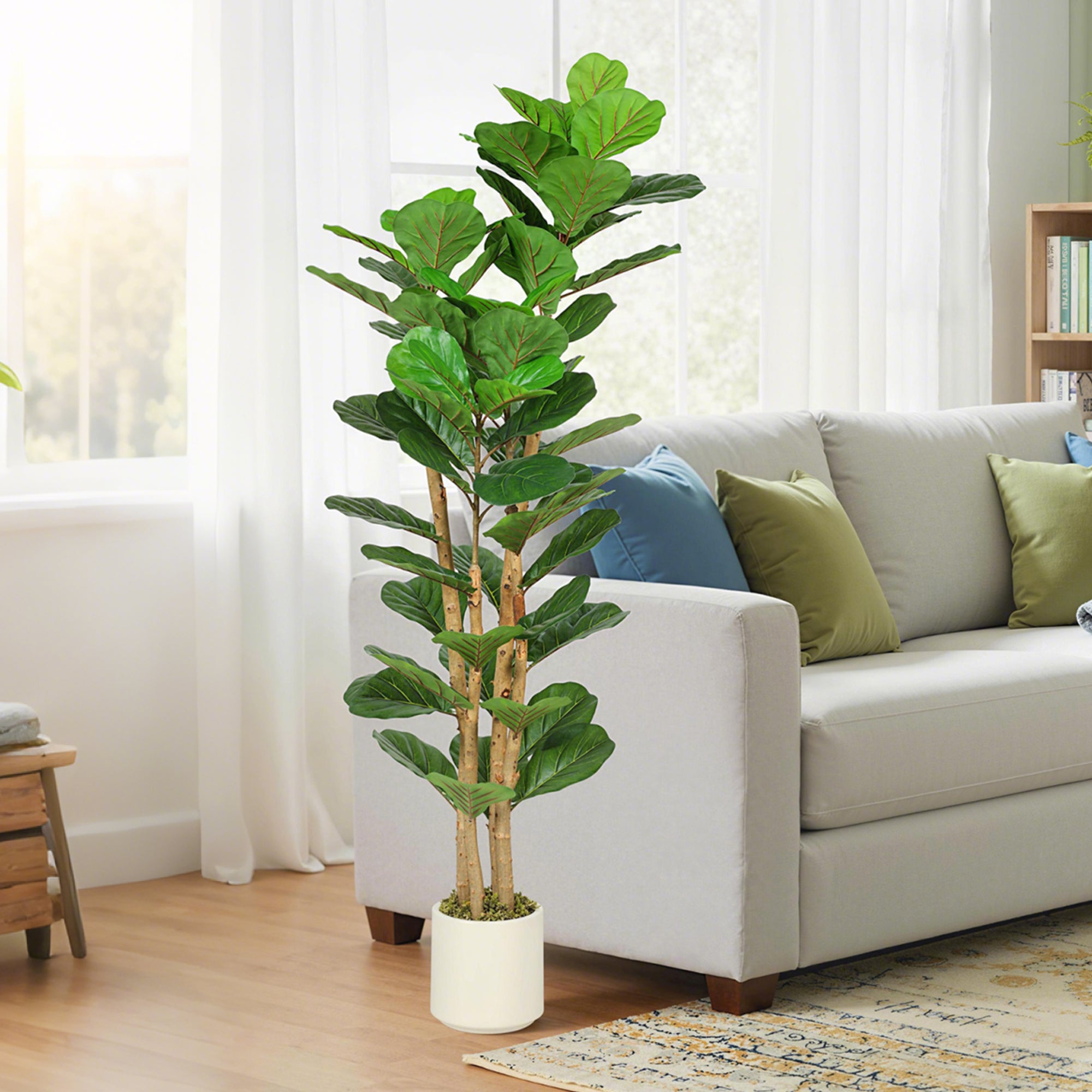 HOMCOM 150cm Artificial Fiddle Leaf Fig Tree - Green 