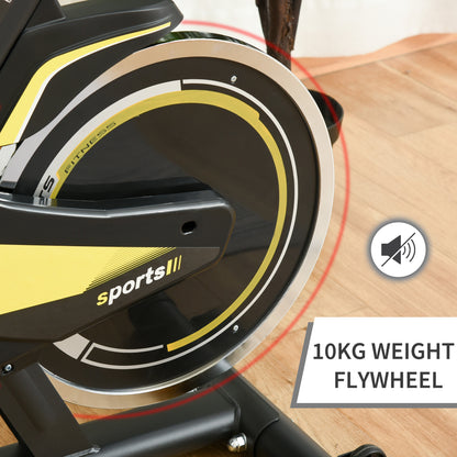 HOMCOM Upright Exercise Bike Indoor Training Cycling Machine Stationary Workout Bicycle with 10KG Flywheel and Adjustable Resistance Seat Handlebar LCD Display for Home Gym 