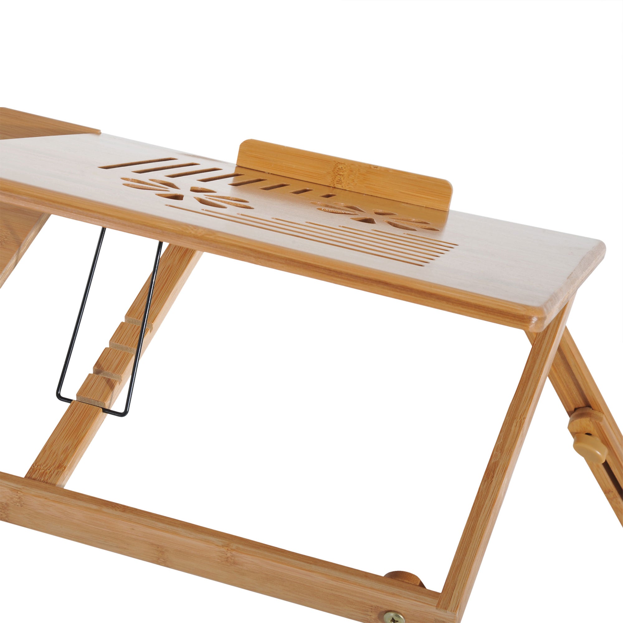 HOMCOM Portable Laptop Desk Notebook Tray PC Bed Table with Drawer Adjustable & Foldable (55L x 35W x 22-30H (cm)) 