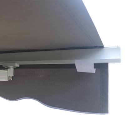 Outsunny 3 x 2.5m Manual Awning Canopy Sun Shade Shelter Retractable for Garden Grey 