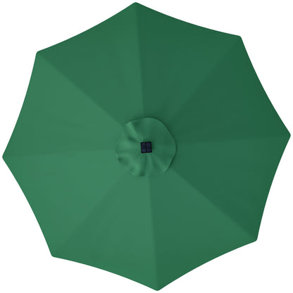 Outsunny 3 m Replacement Parasol Canopy with Top Vent, UPF 50+ Garden Parasol Replacement Canopy, 8 Rib Parasol Cover Replacement Fits Various Frames, Green 