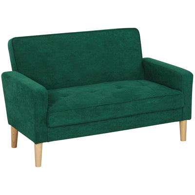 HOMCOM Two-Seater Velvet-Feel Sofa - Green 